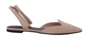 Beige Suede Leather Ankle Strap Sandal