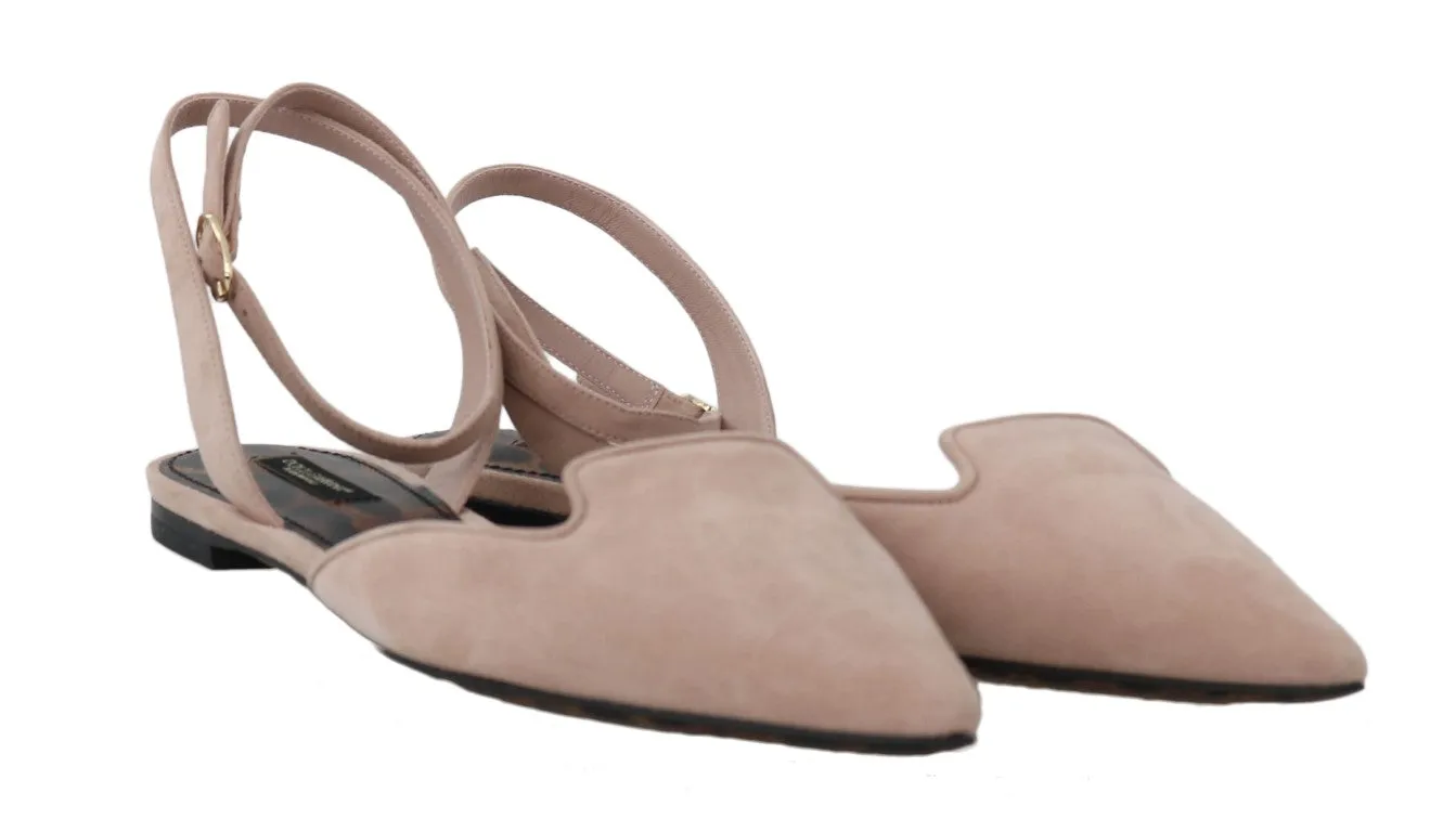 Beige Suede Leather Ankle Strap Sandal