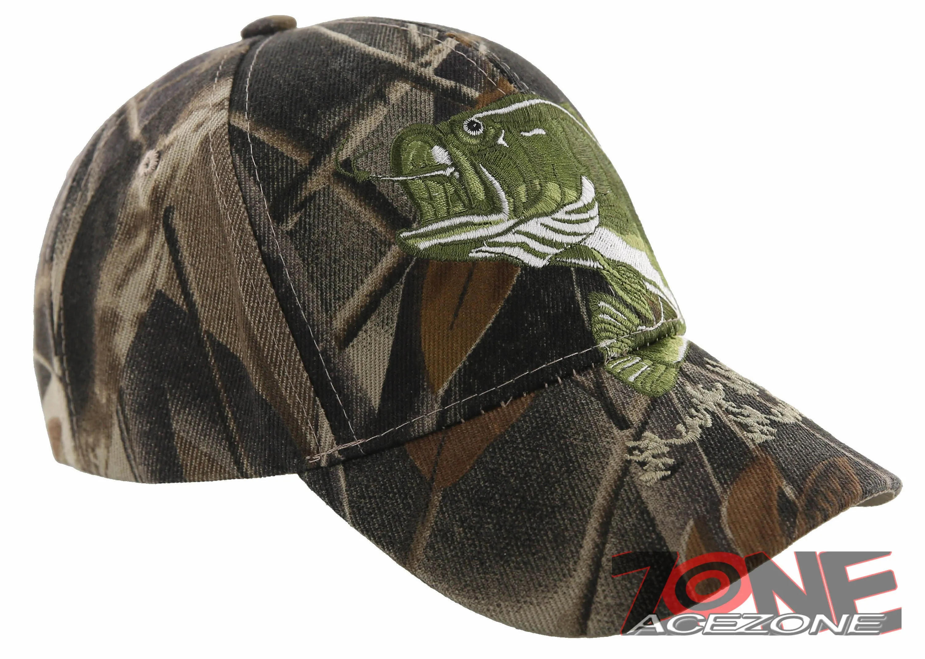 BIG BASS FISHING OUTDOOR SPORTS CAP HAT FOREST CAMO