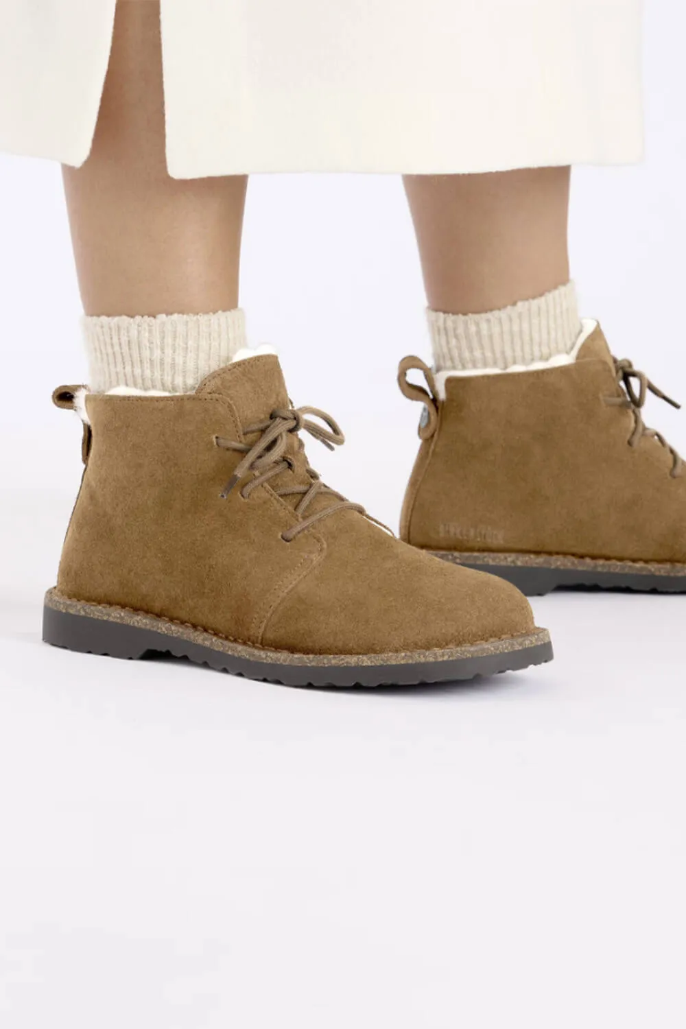 Birkenstock Uppsala Mid Shearling Boots for Women in Dark Tea | 1028086