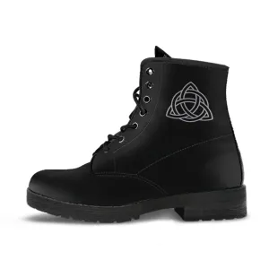 Black Triquetra Vegan Witch Boots
