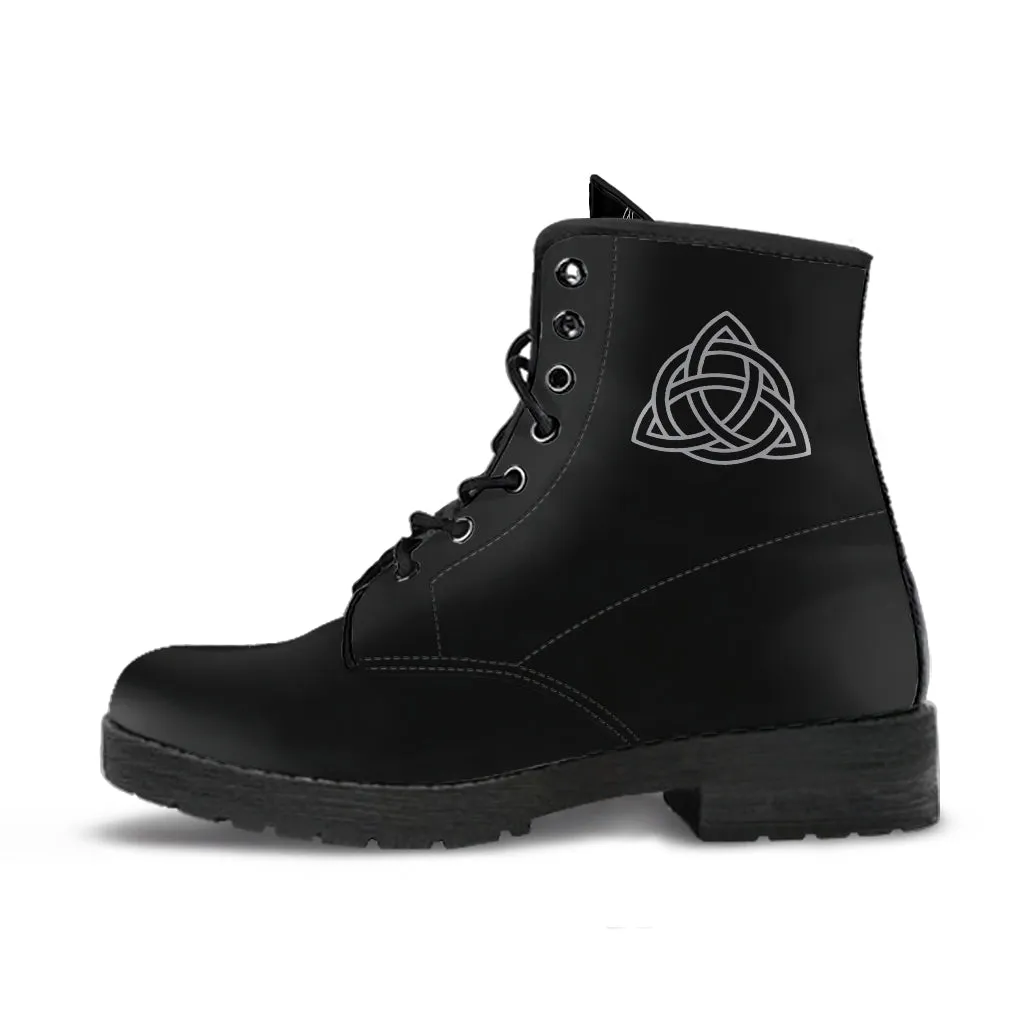 Black Triquetra Vegan Witch Boots