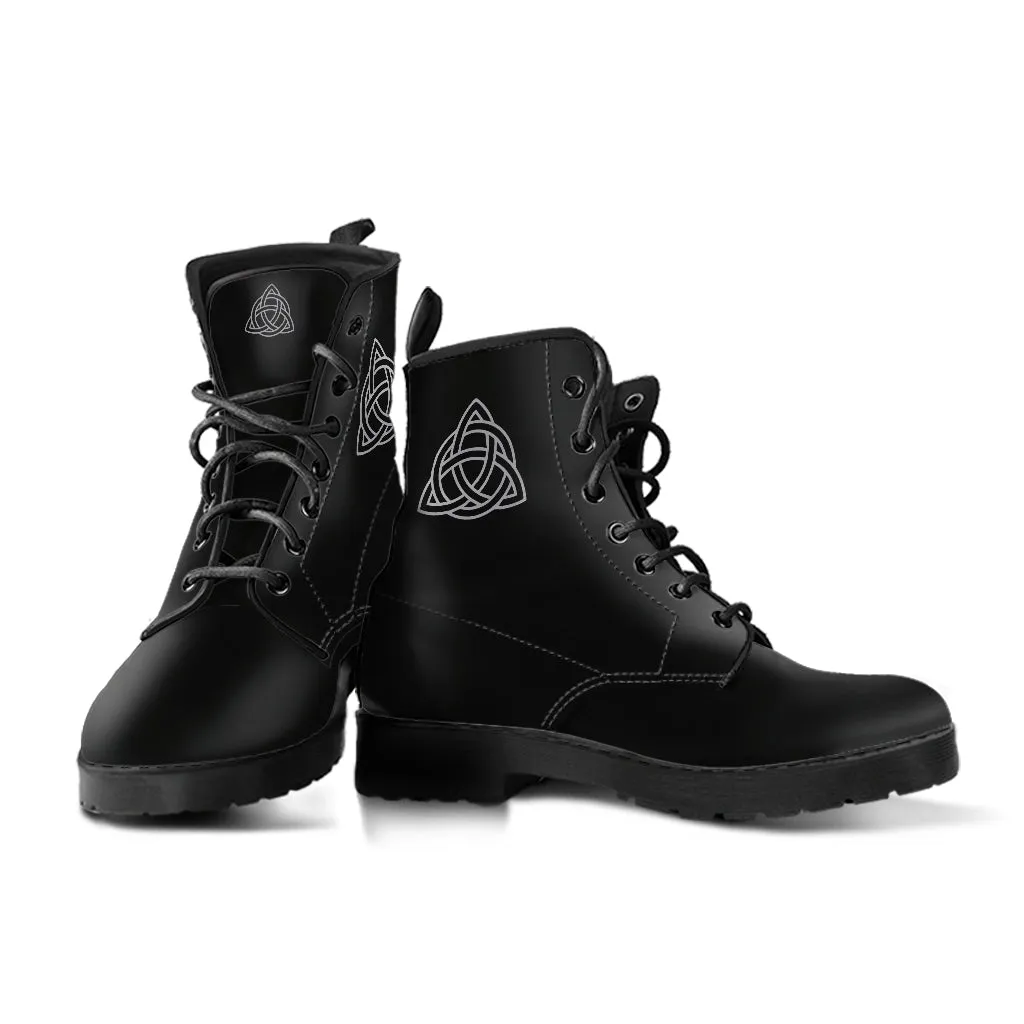 Black Triquetra Vegan Witch Boots