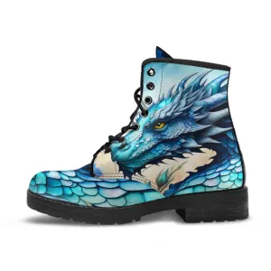 Blue Dragon Ankle Boots Design #008
