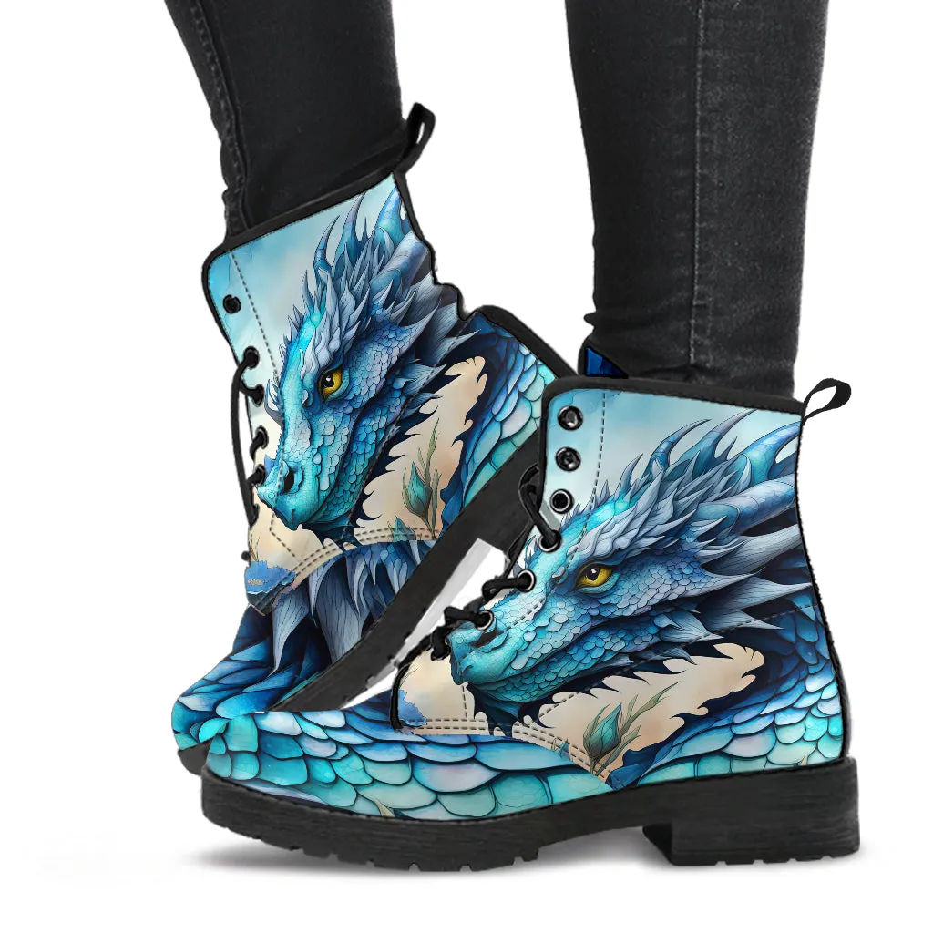 Blue Dragon Ankle Boots Design #008
