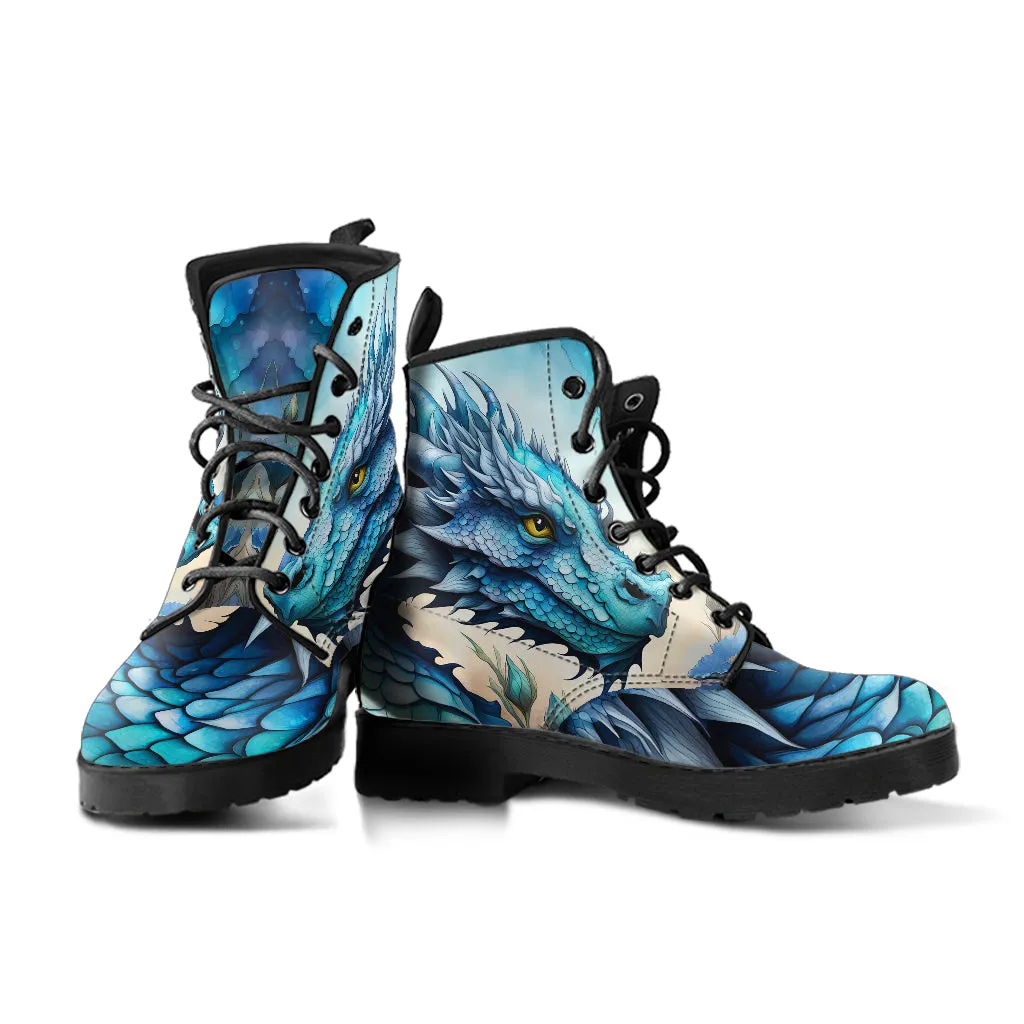 Blue Dragon Ankle Boots Design #008