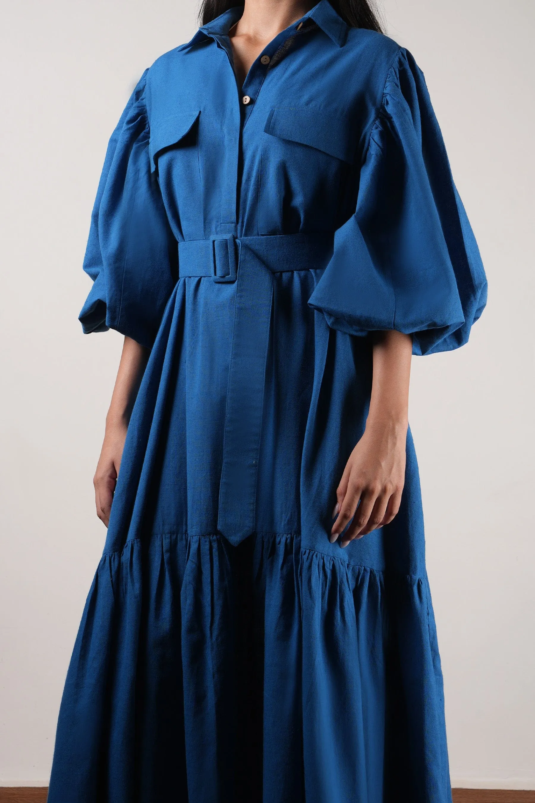 Blue Shirt Kaavya Dress