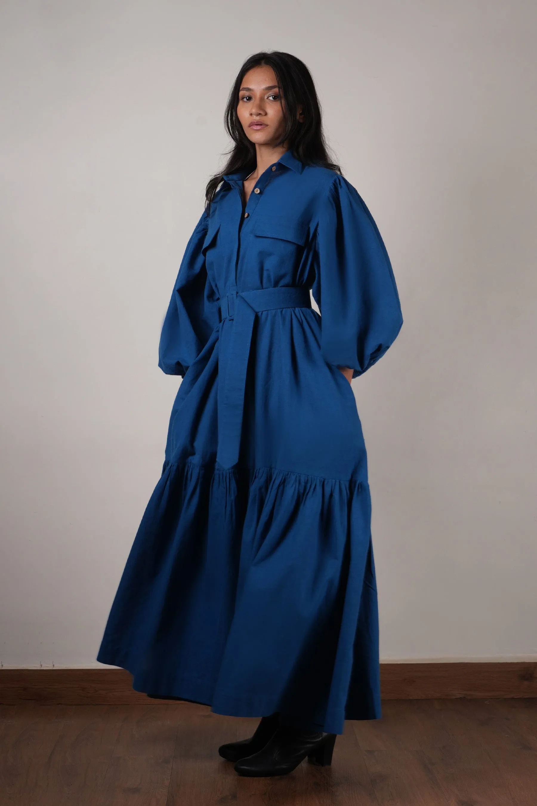 Blue Shirt Kaavya Dress