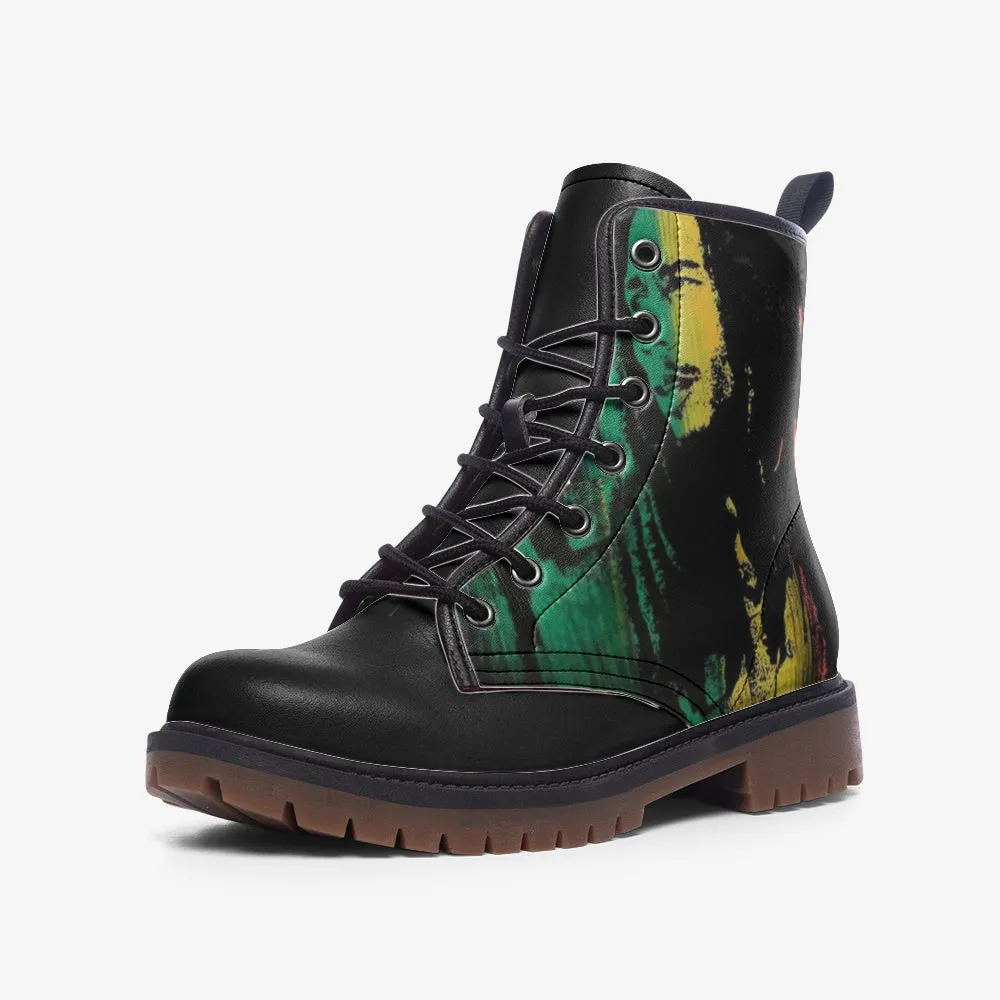 Bob Marley Rasta Vegan Combat Boots