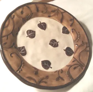 BROWN LEAF 8" CERAMIC PLATE