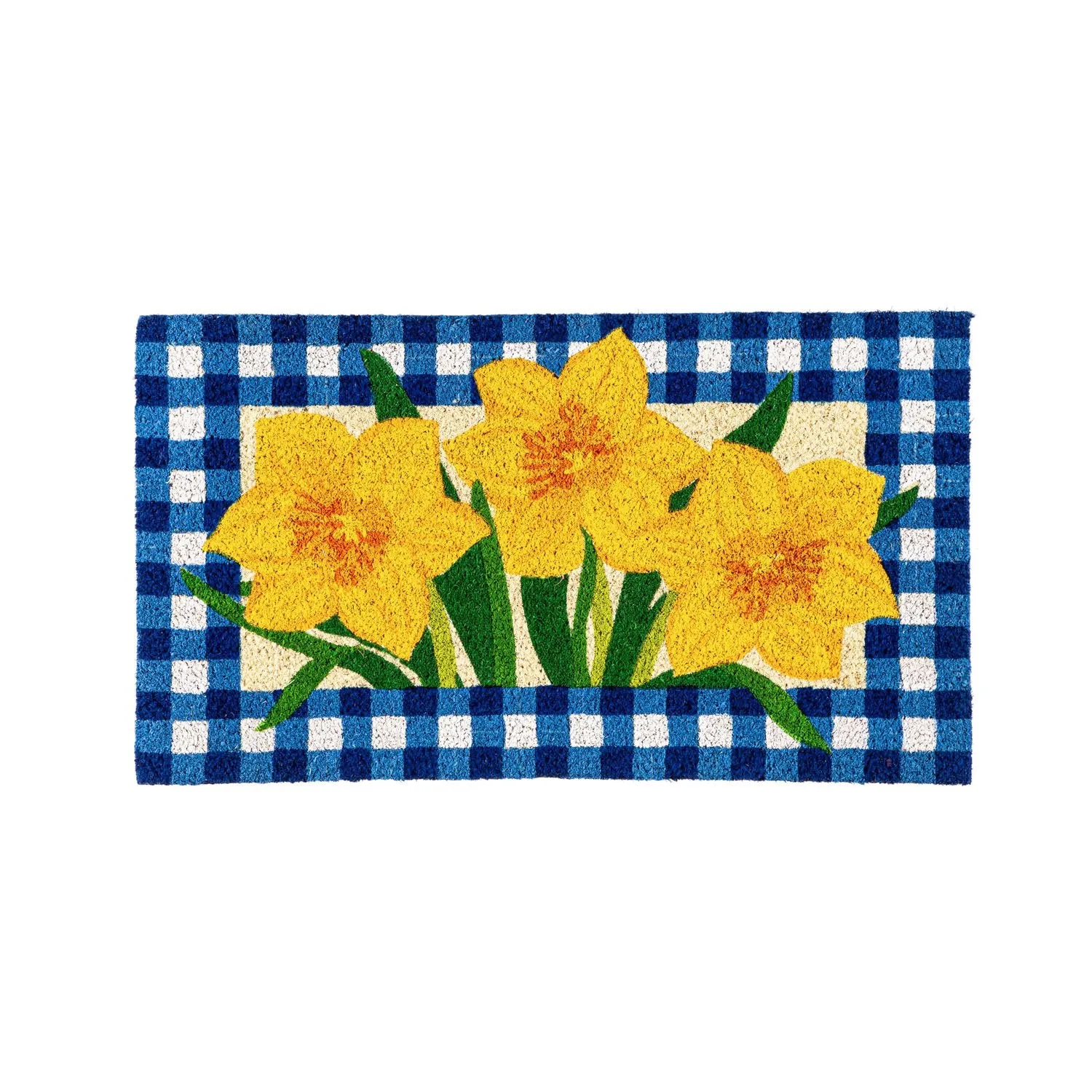 Buffalo Check Daffodils Coir Mat,2rm1078