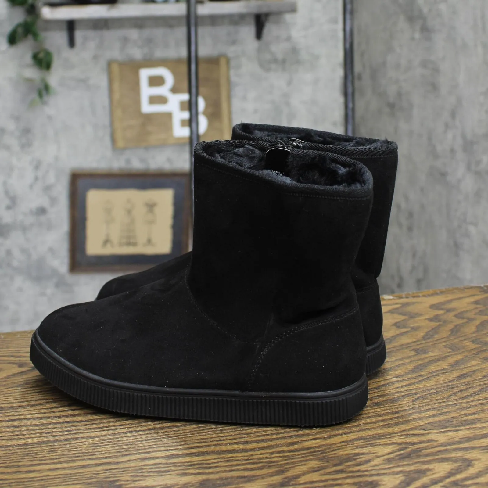 Cat & Jack Girls Holland Zipper Shearling Style Boots 88435448 Black 4