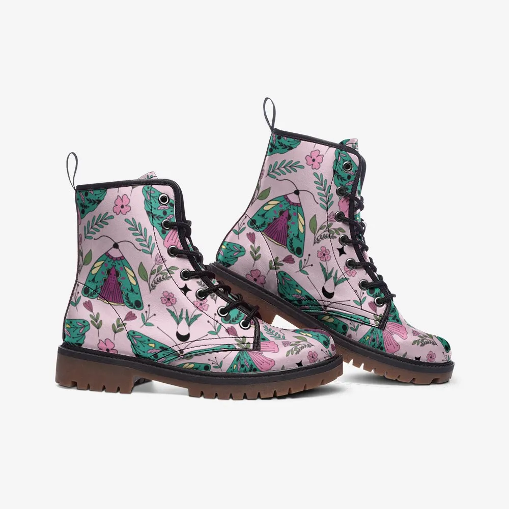 Celestial Butterflies Pastel Vegan Leather Unisex Boots
