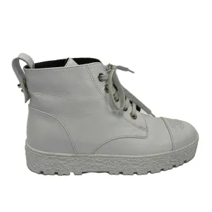 Chanel- CC Leather 21B Ultra Rare Combat Boots Size 37 US 7