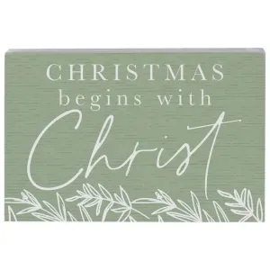 Christmas Begins with Christ Block Sign