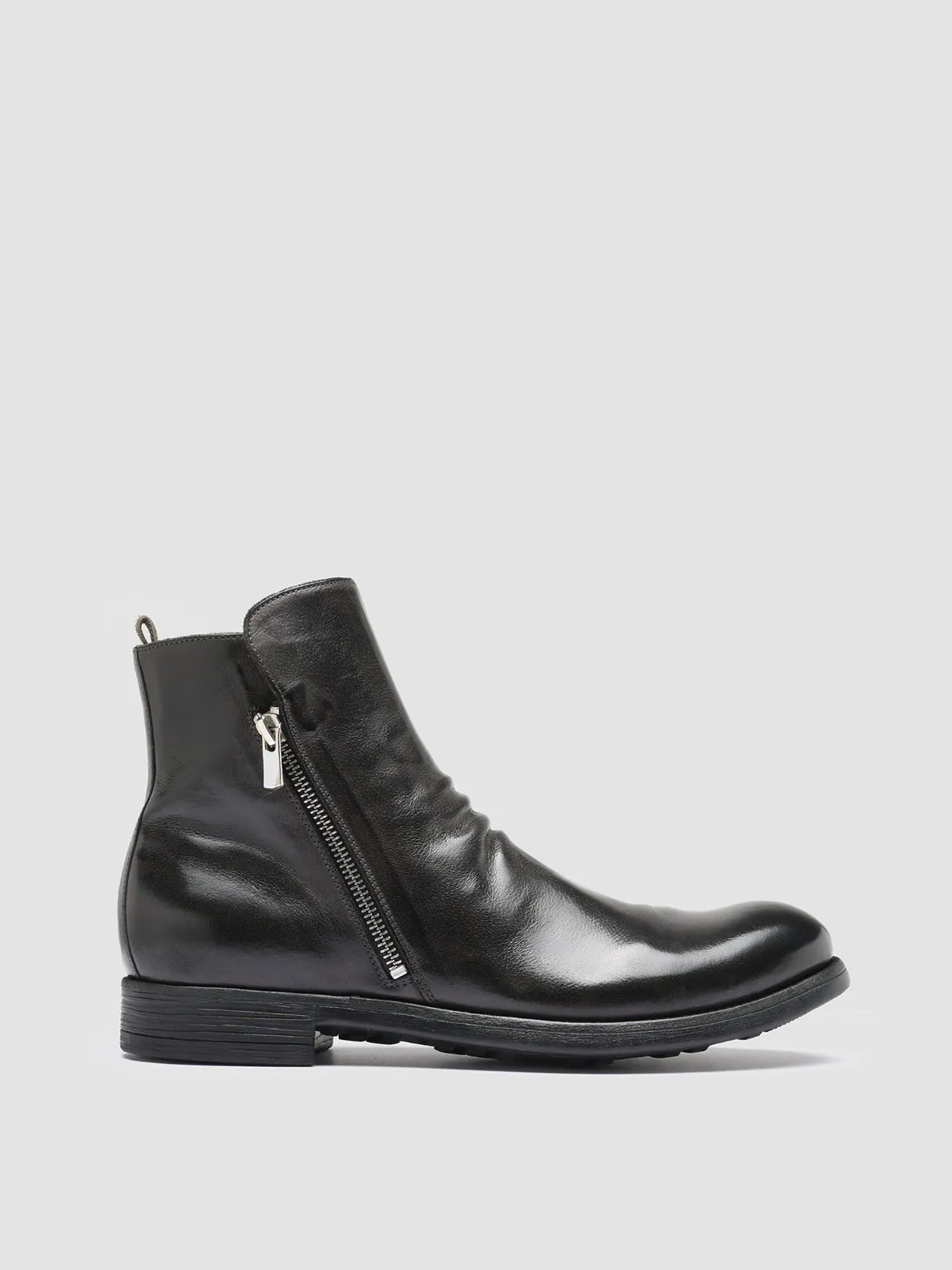 CHRONICLE 042 - Grey Leather Ankle Boots