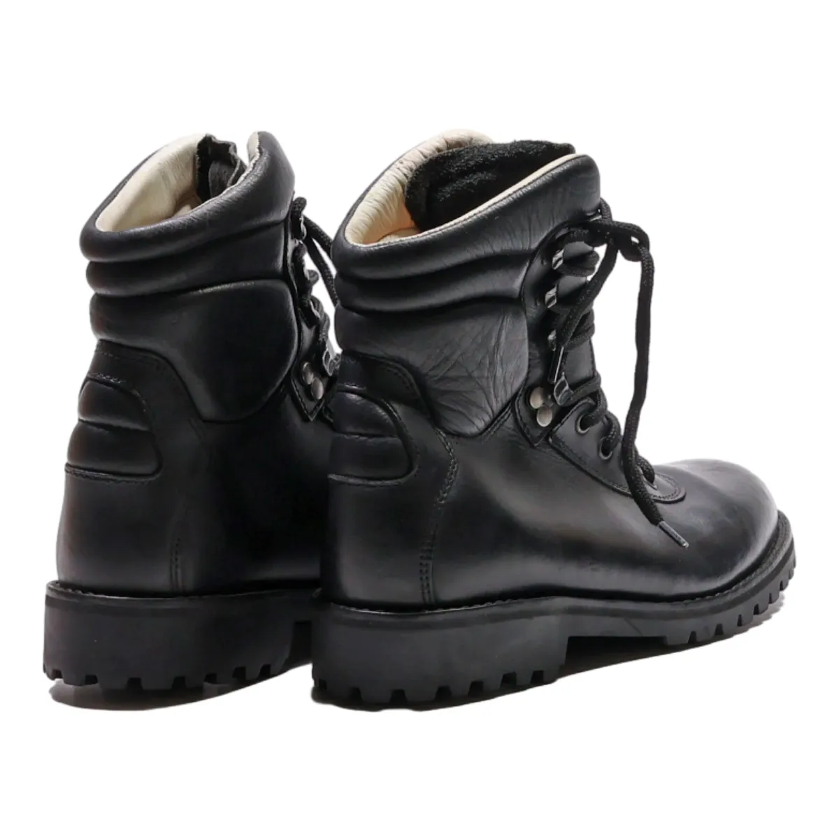 Combat Boots Black Leather Mens UK 9