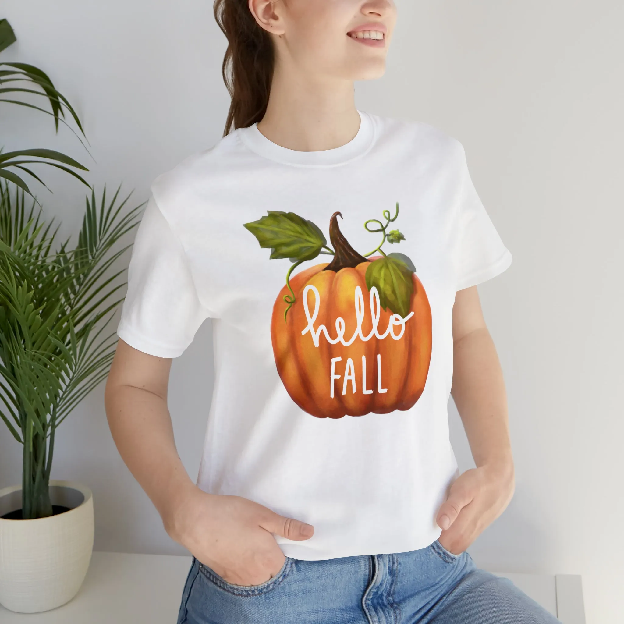 Copy of Hello Fall Shirt, Autumn Pumpkin Shirt , Pumpkin Spice Tee, Funny Pumpkin T-Shirt, Womens Fall Season Shirt