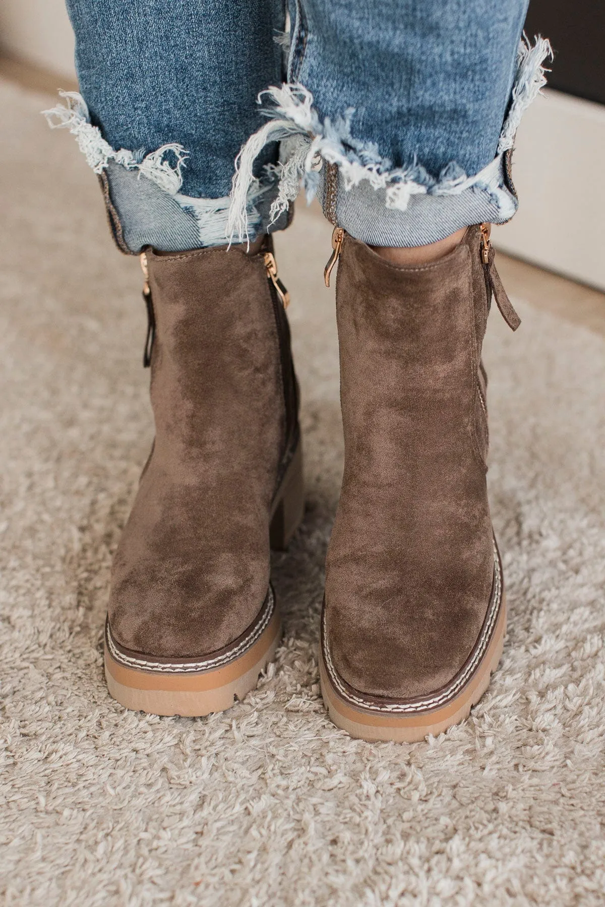 Corky's Up To No Good Boots- Saddle Faux Suede