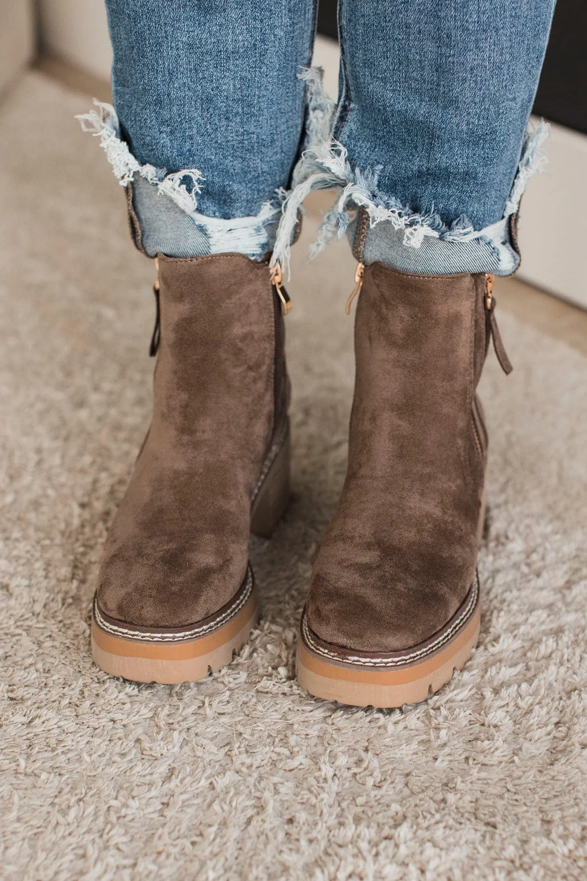 Corky's Up To No Good Boots- Saddle Faux Suede