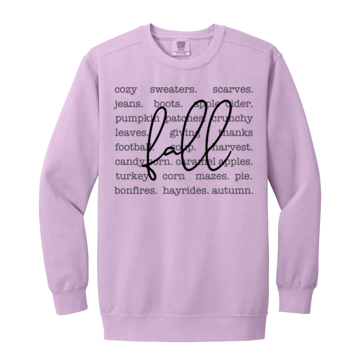 Cozy Fall Vibes Comfort Colors Crewneck Sweatshirt – Perfect for Autumn!