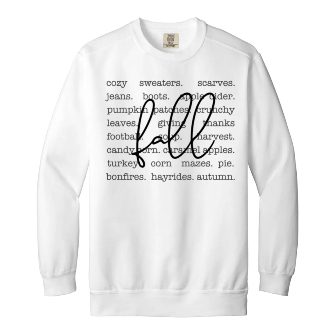 Cozy Fall Vibes Comfort Colors Crewneck Sweatshirt – Perfect for Autumn!