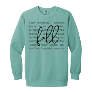 Cozy Fall Vibes Comfort Colors Crewneck Sweatshirt – Perfect for Autumn!