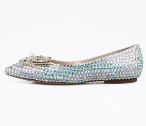 Crystal womens wedding shoes Flat big size