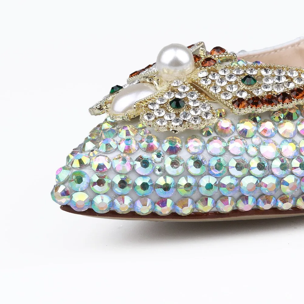 Crystal womens wedding shoes Flat big size