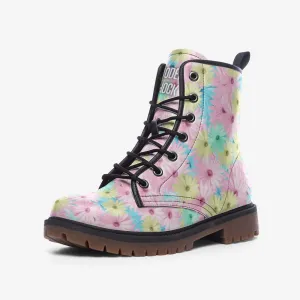 Daisies Pastel Rainbow Kawaii Vegan Leather Unisex Boots