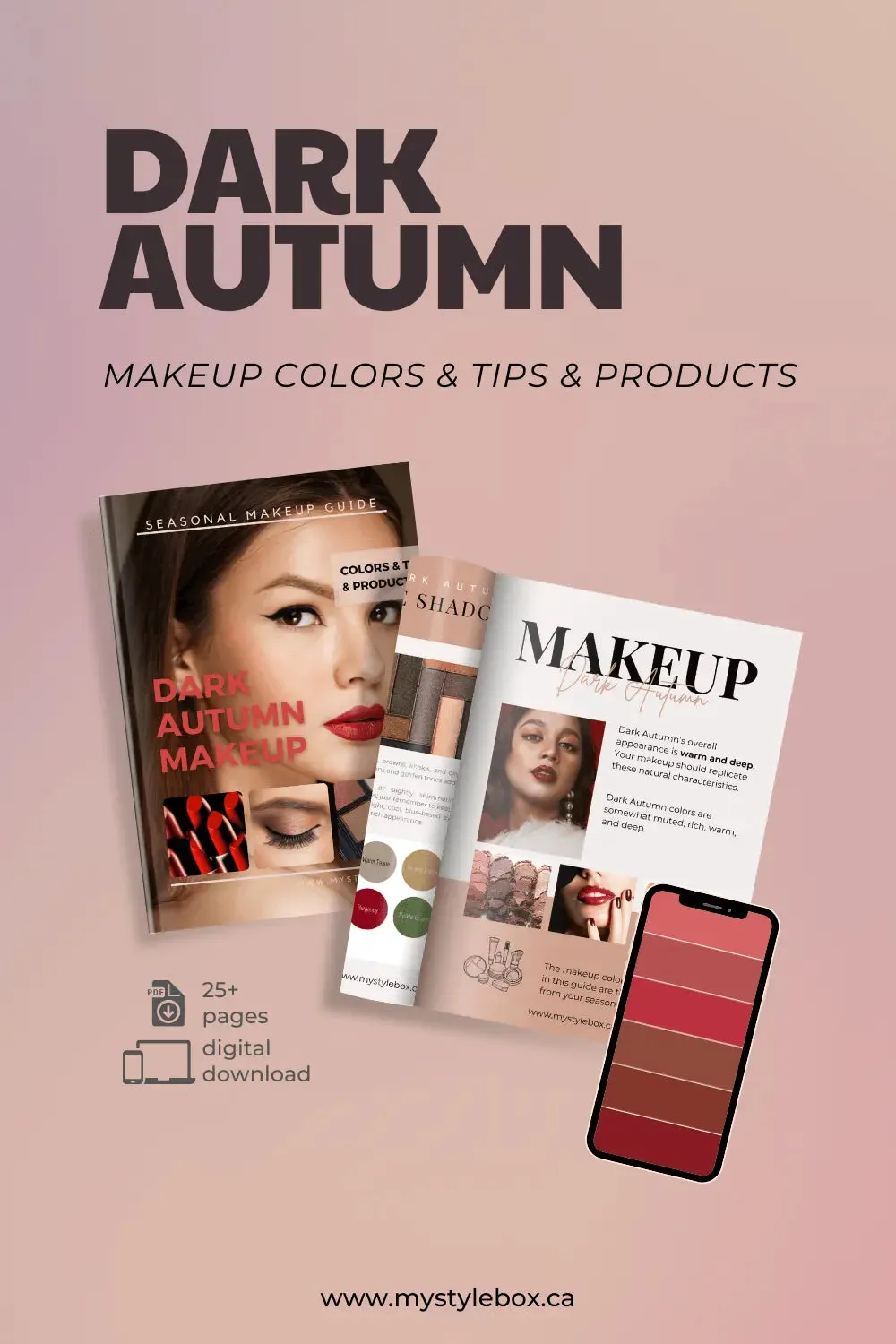 Dark Autumn Digital Color Palette and Makeup Guide