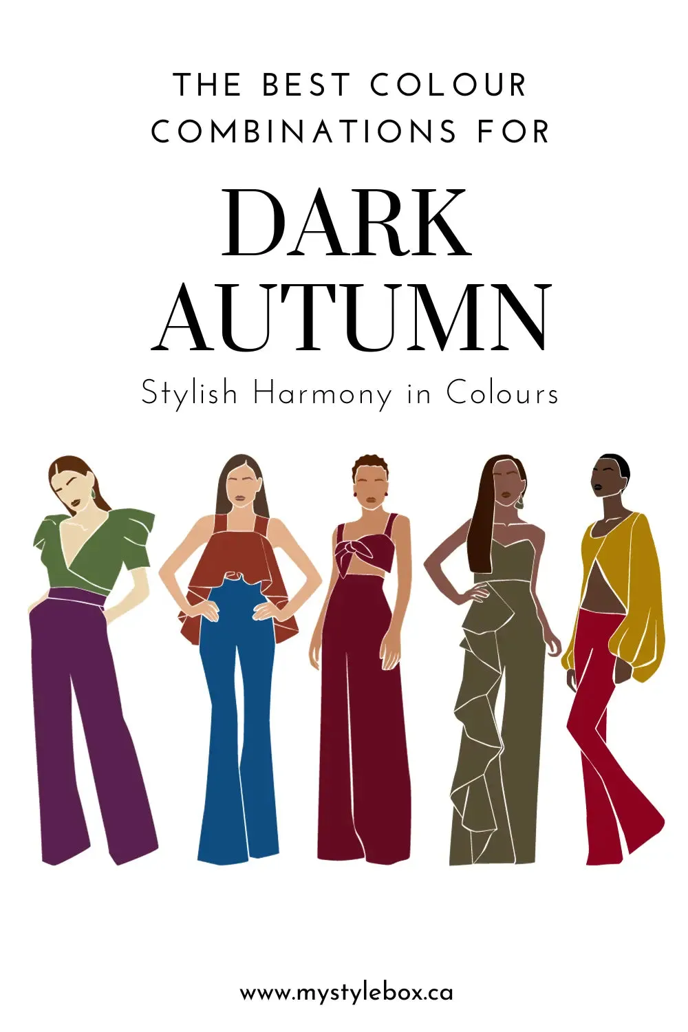 Dark Autumn Season Digital Color Palette and Color Combinations Bundle