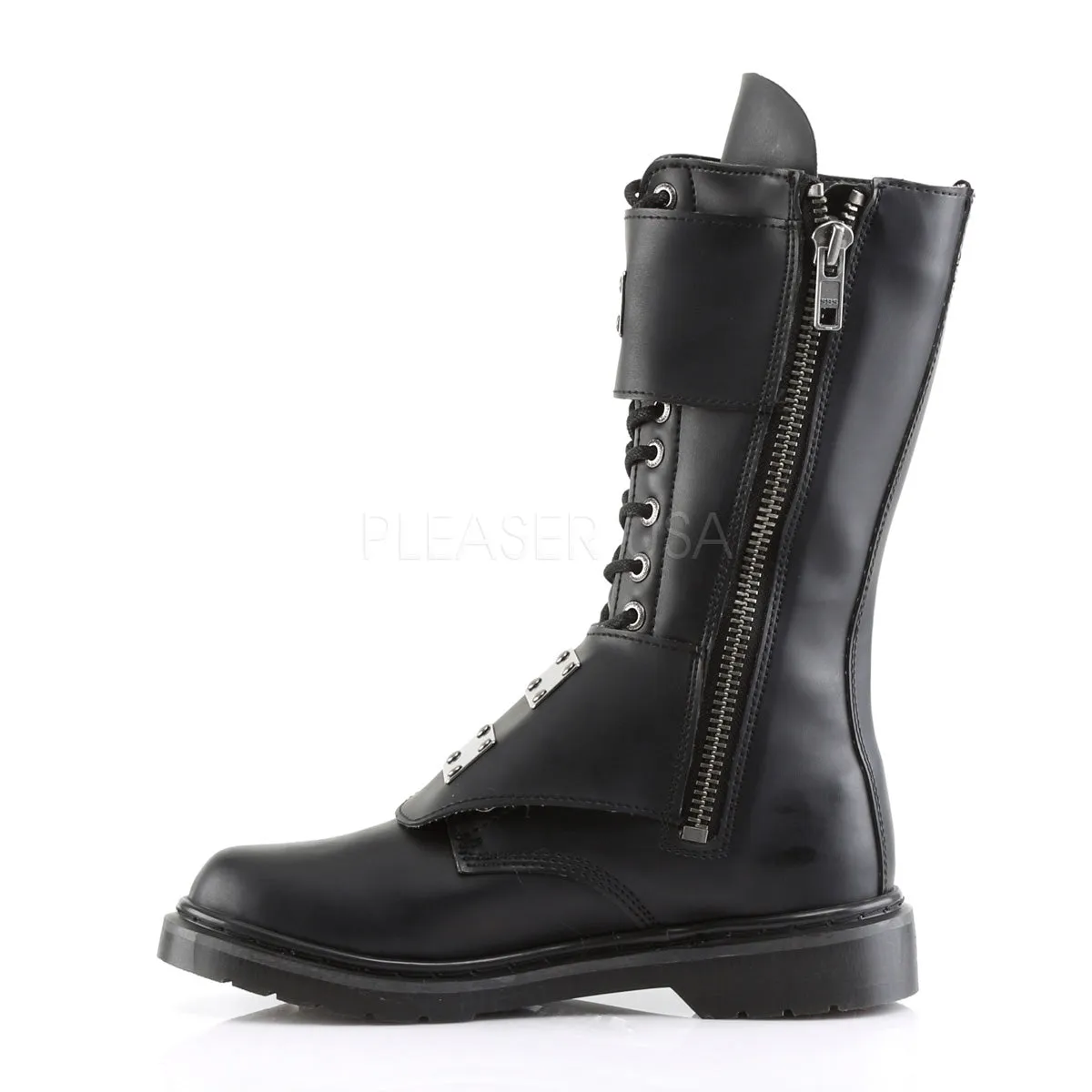 DEFIANT-302  Black Vegan Leather