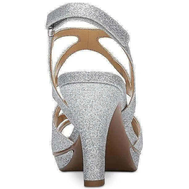 Dianna Slingback Silver Glitter Open Toe Sandals