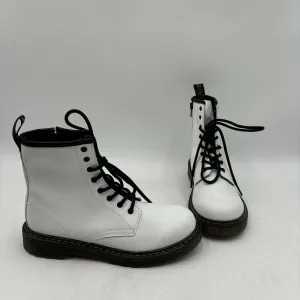 Dr. Martens 1460 Y Combat Boots Unisex White Side Zip Size M5/6W - Very Good