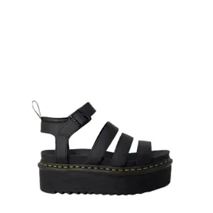 Dr. Martens Women Black Leather Sandals for Spring and Summer