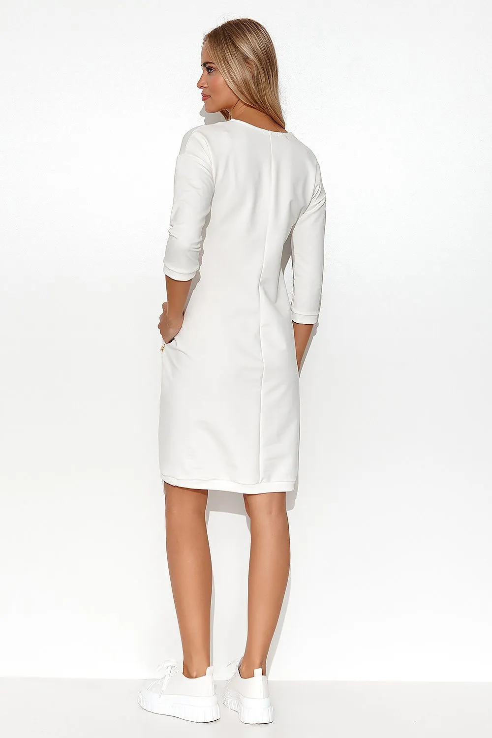 Elegant Deep V-Neck Midi Dress