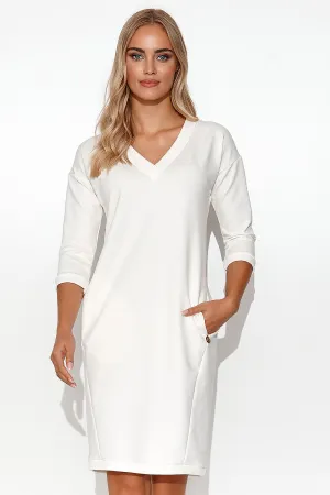 Elegant Deep V-Neck Midi Dress
