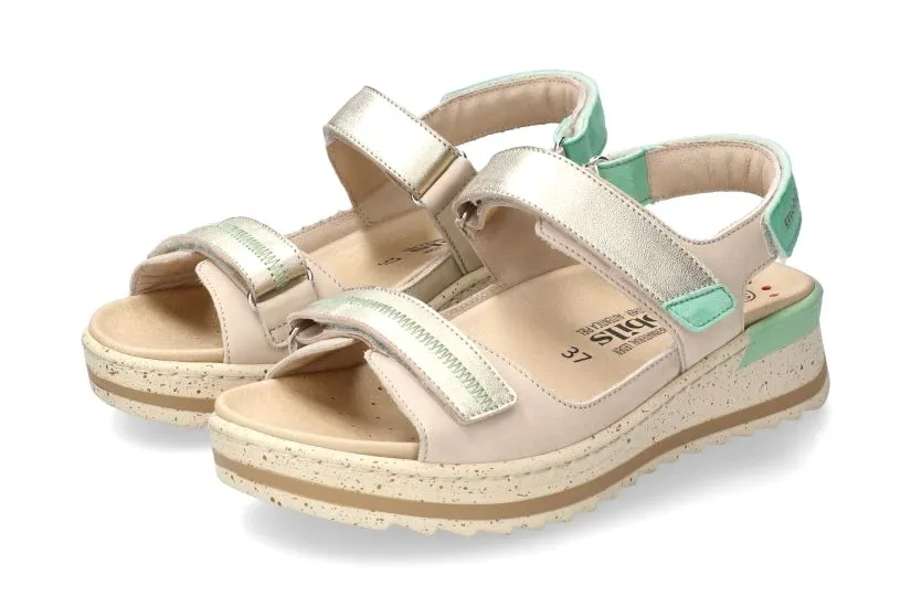 'Elora' women's ergonomic wide fit (H) sandal - taupe