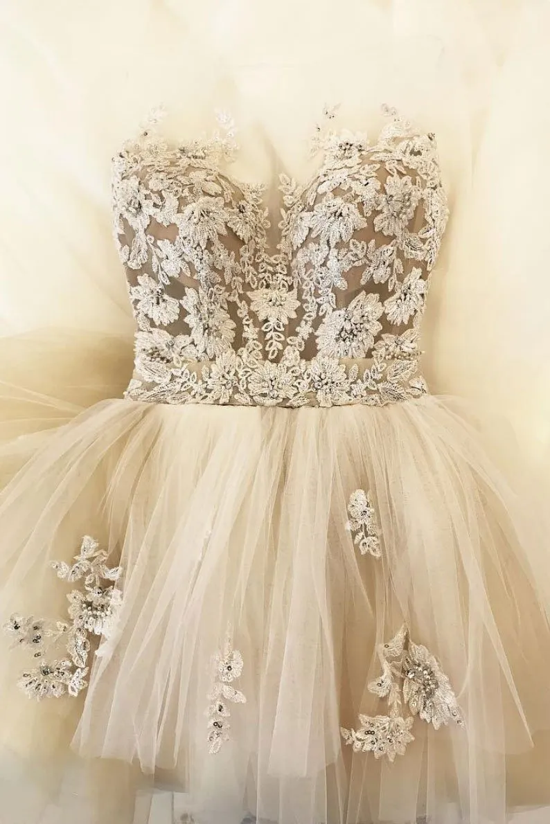 Fairy A Line Sweep Train Backless Sleeveless Appliques Ruffles Long Tulle Prom Dress Evening Dress OHC239