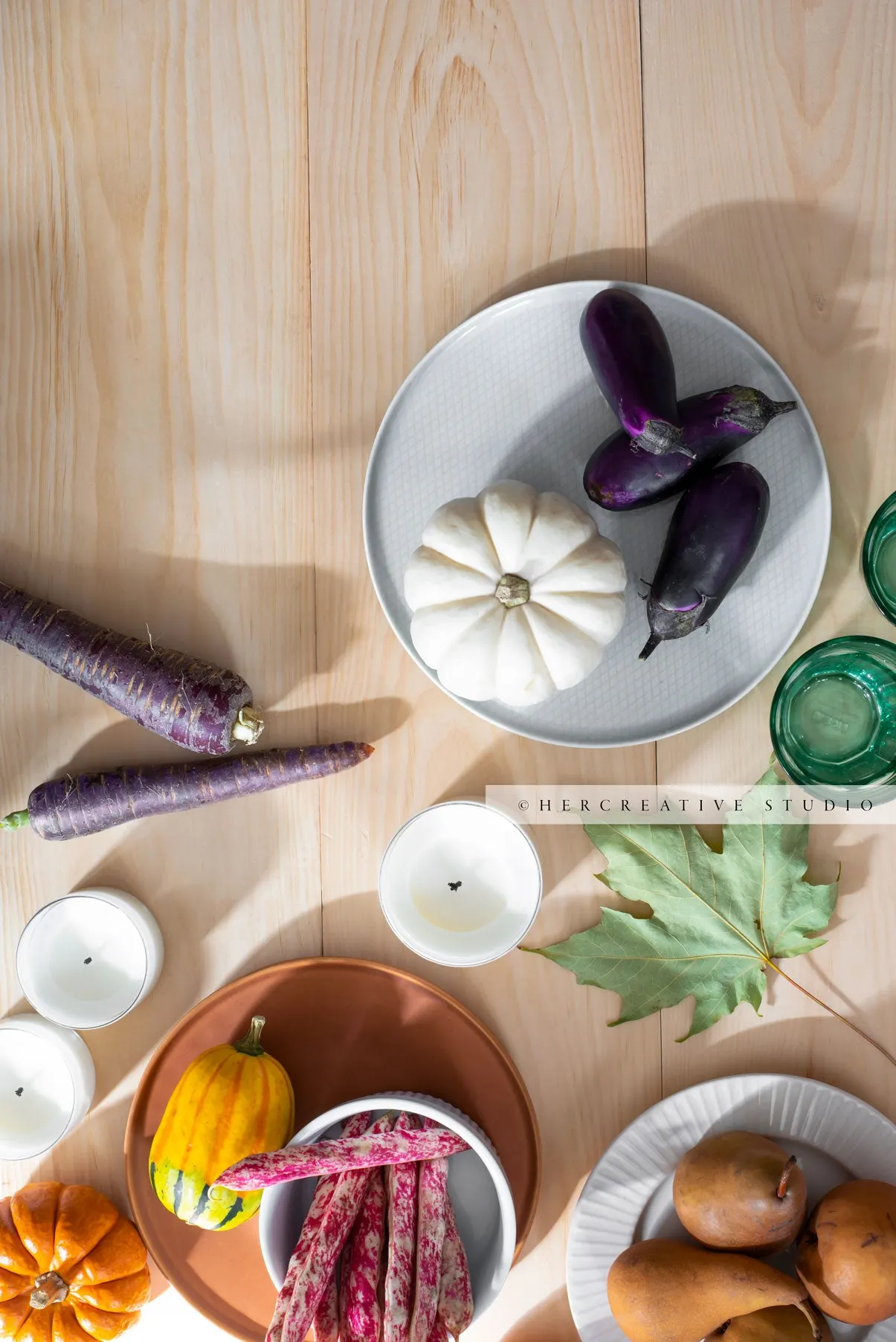 Fall Harvest on Wood Table
