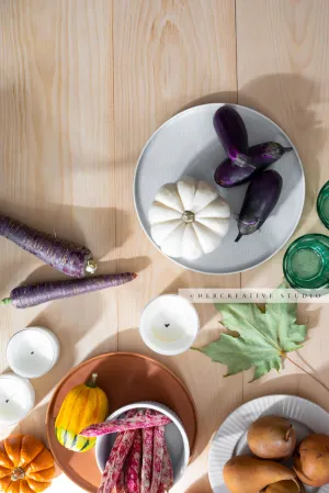 Fall Harvest on Wood Table