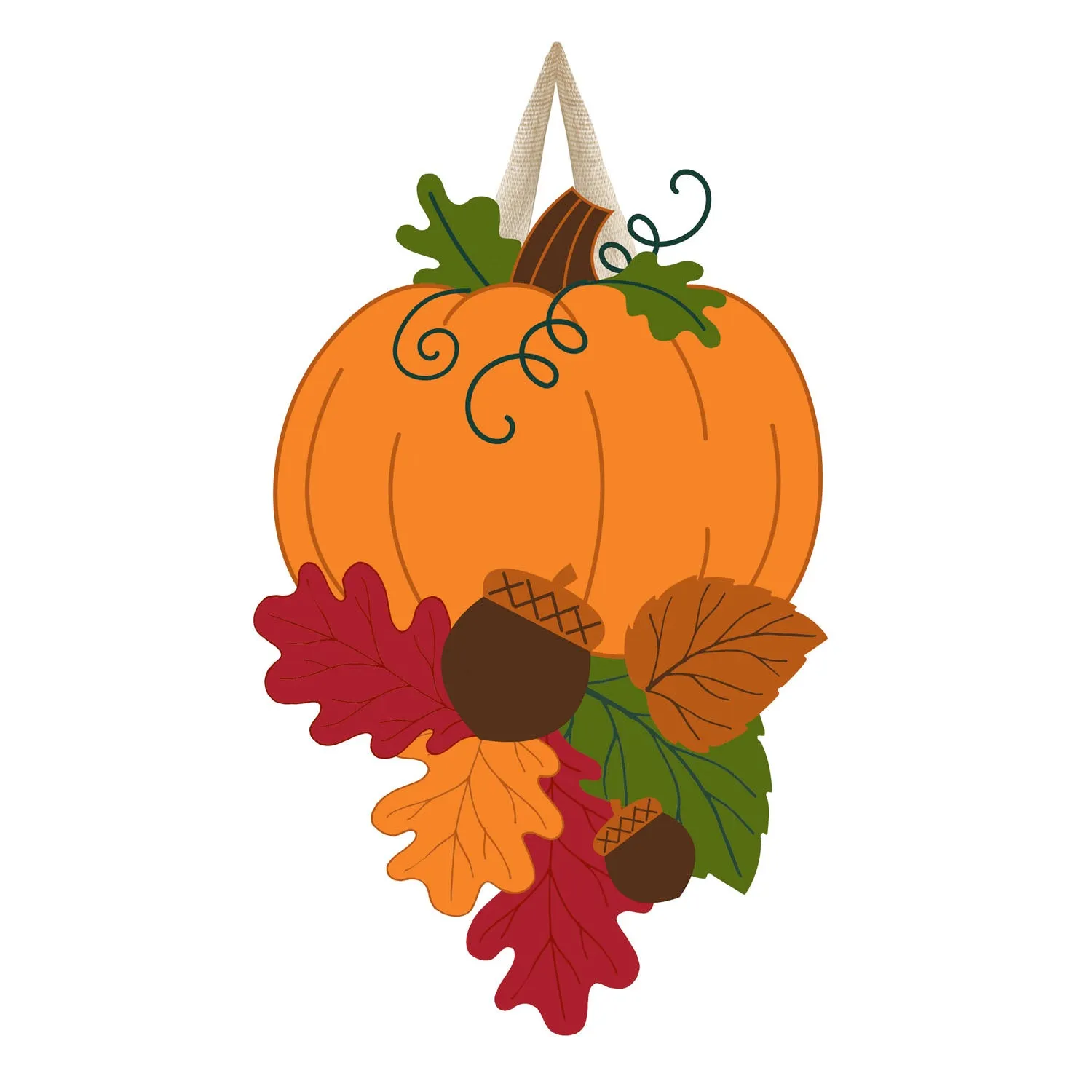 Fall Pumpkin and Leaves Door Décor,2dhb1762