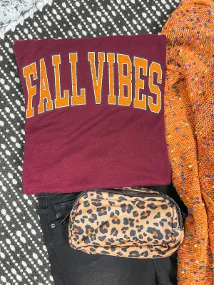 Fall Vibes Burgundy Tee