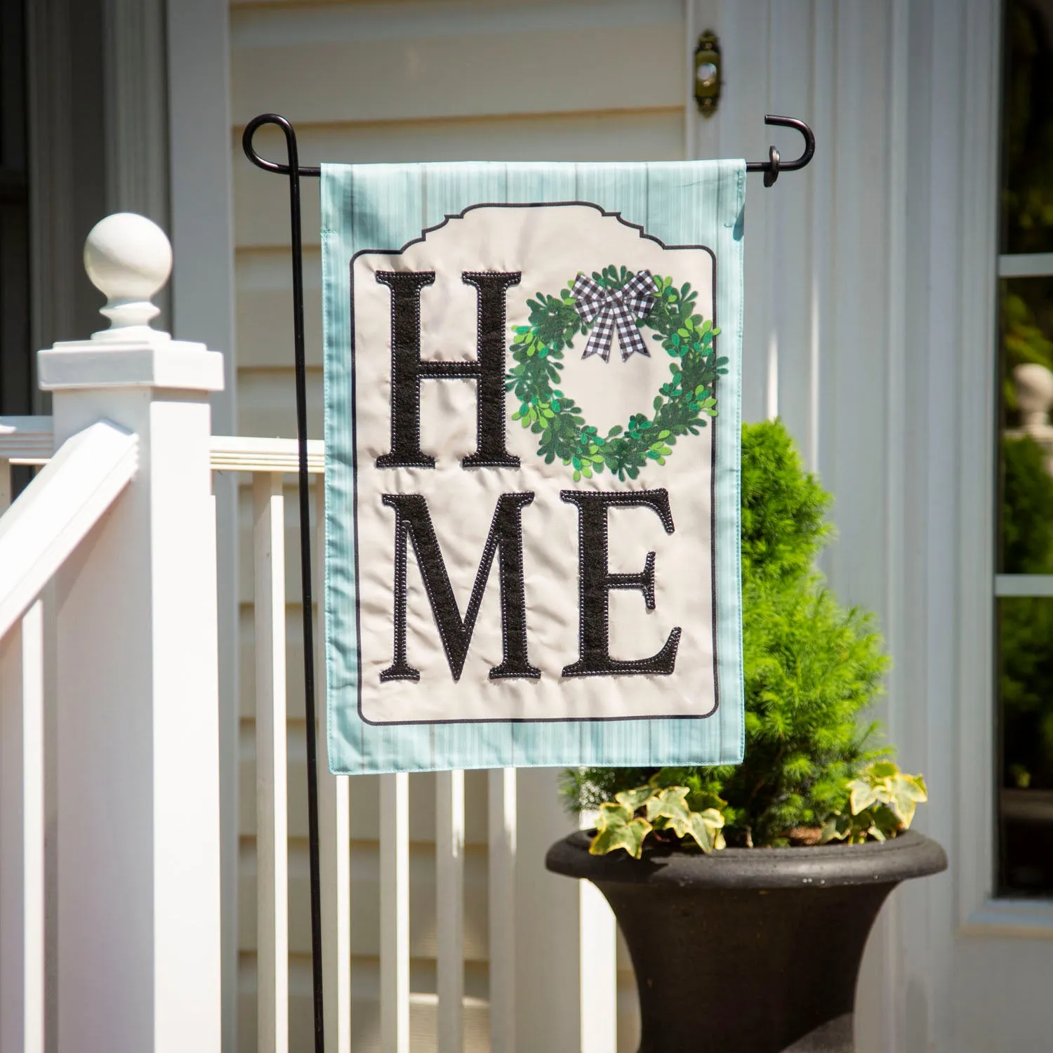 Farmhouse Home Wreath Garden Applique Flag,169247