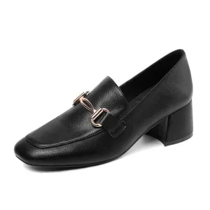 Fashion Women High Heel Shoes Office Metal Decoration Women Pumps Quality Fashion Slip on Concise New