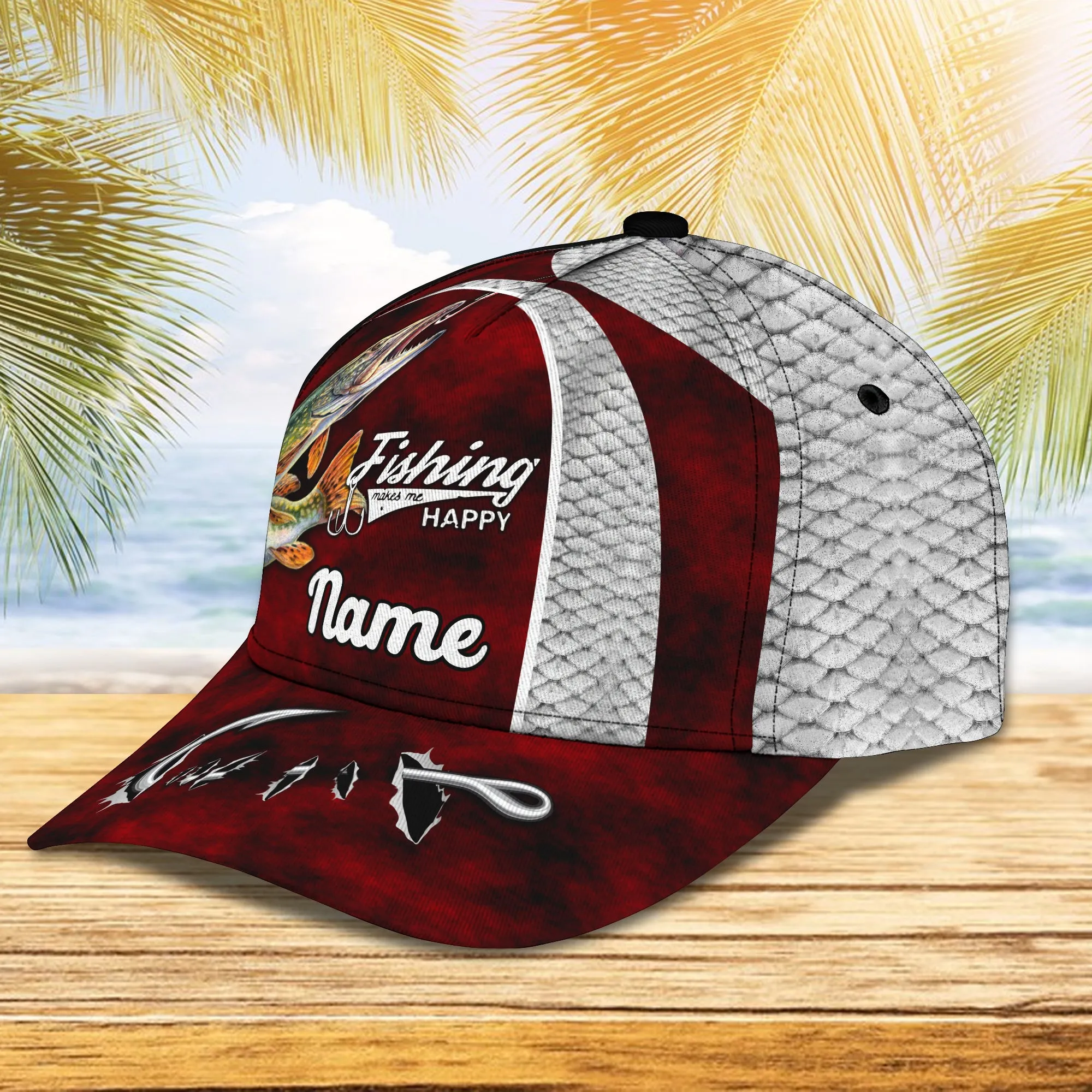 Fishaholic Northern Pike Fishing 10 - Personalize Name Cap  - Loop - Ntp-167