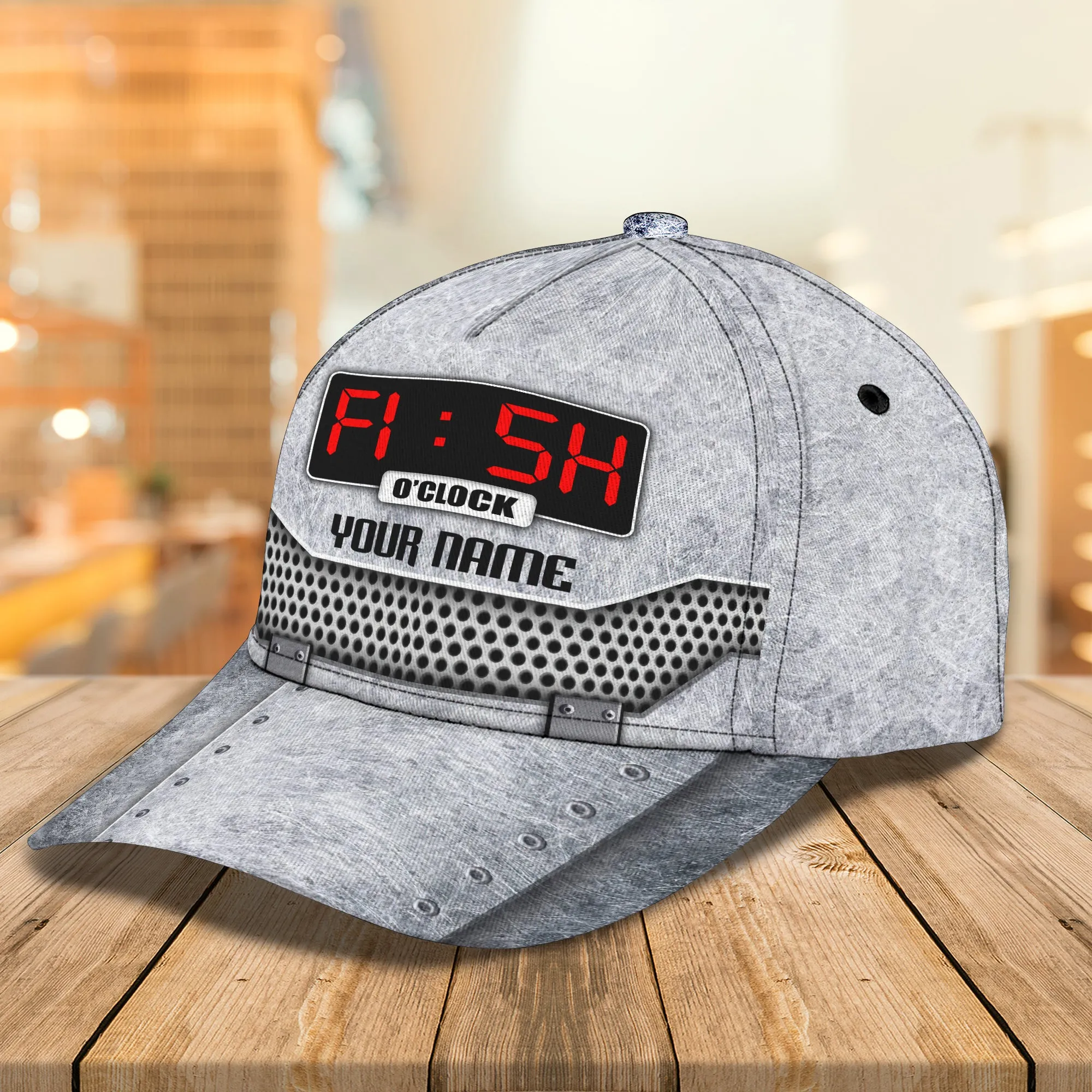 Fishing Clock - Personalized Name Cap - Boom