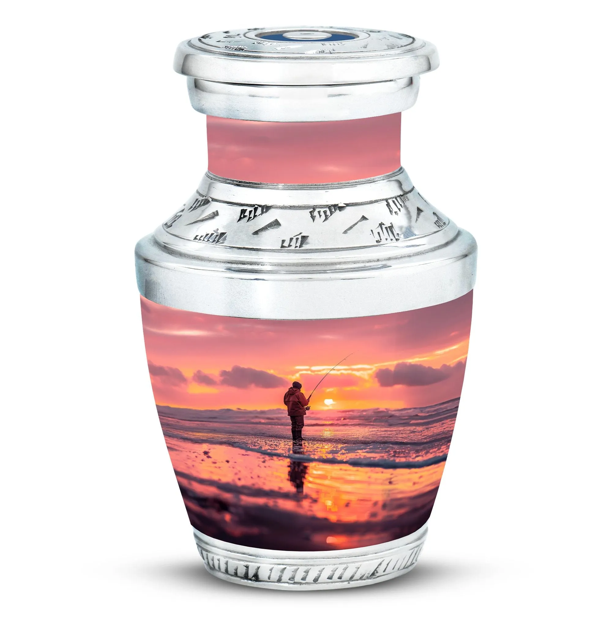 Fishing Personal Urn Large Funeral, Ashes Urn For Ashes