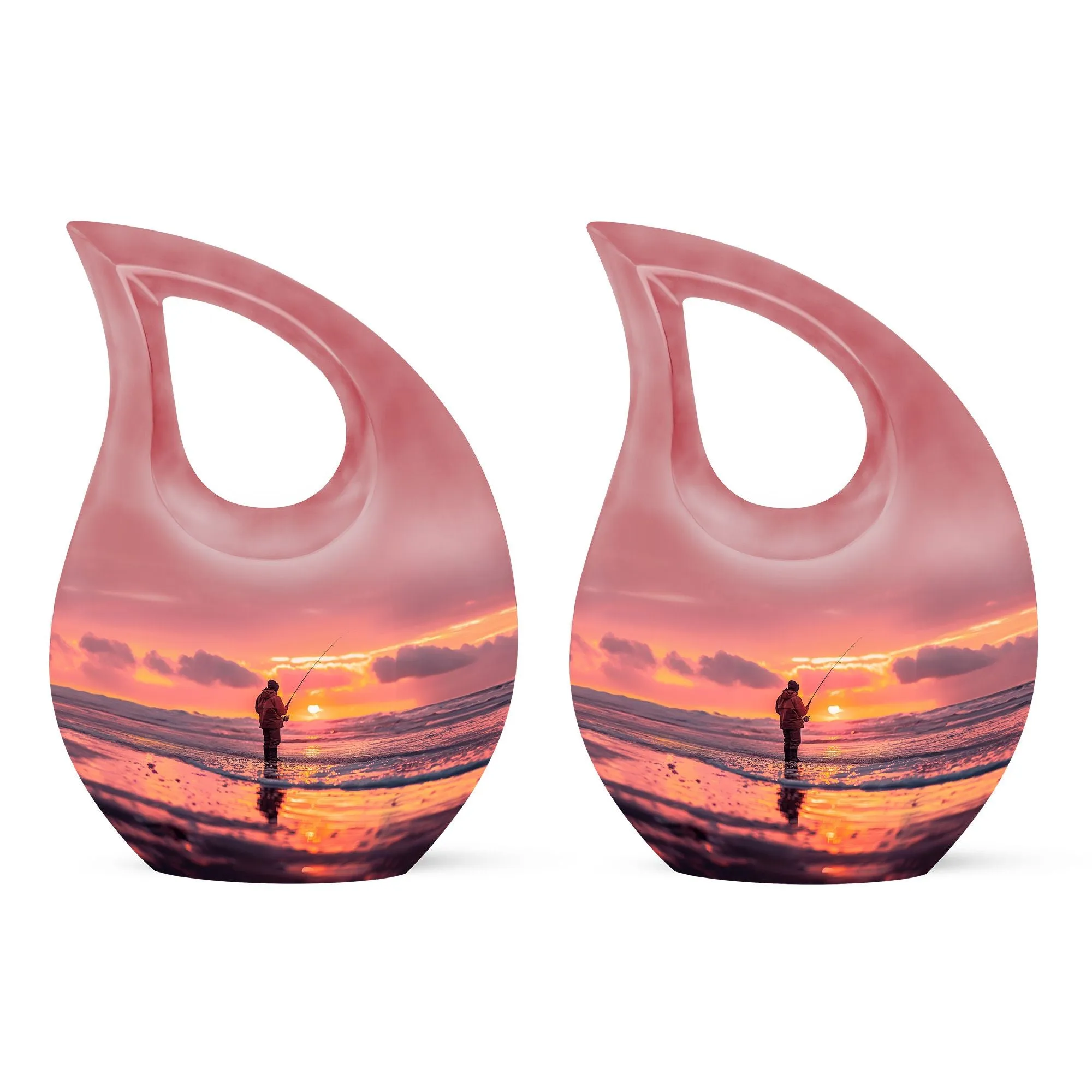 Fishing Personal Urn Large Funeral, Ashes Urn For Ashes